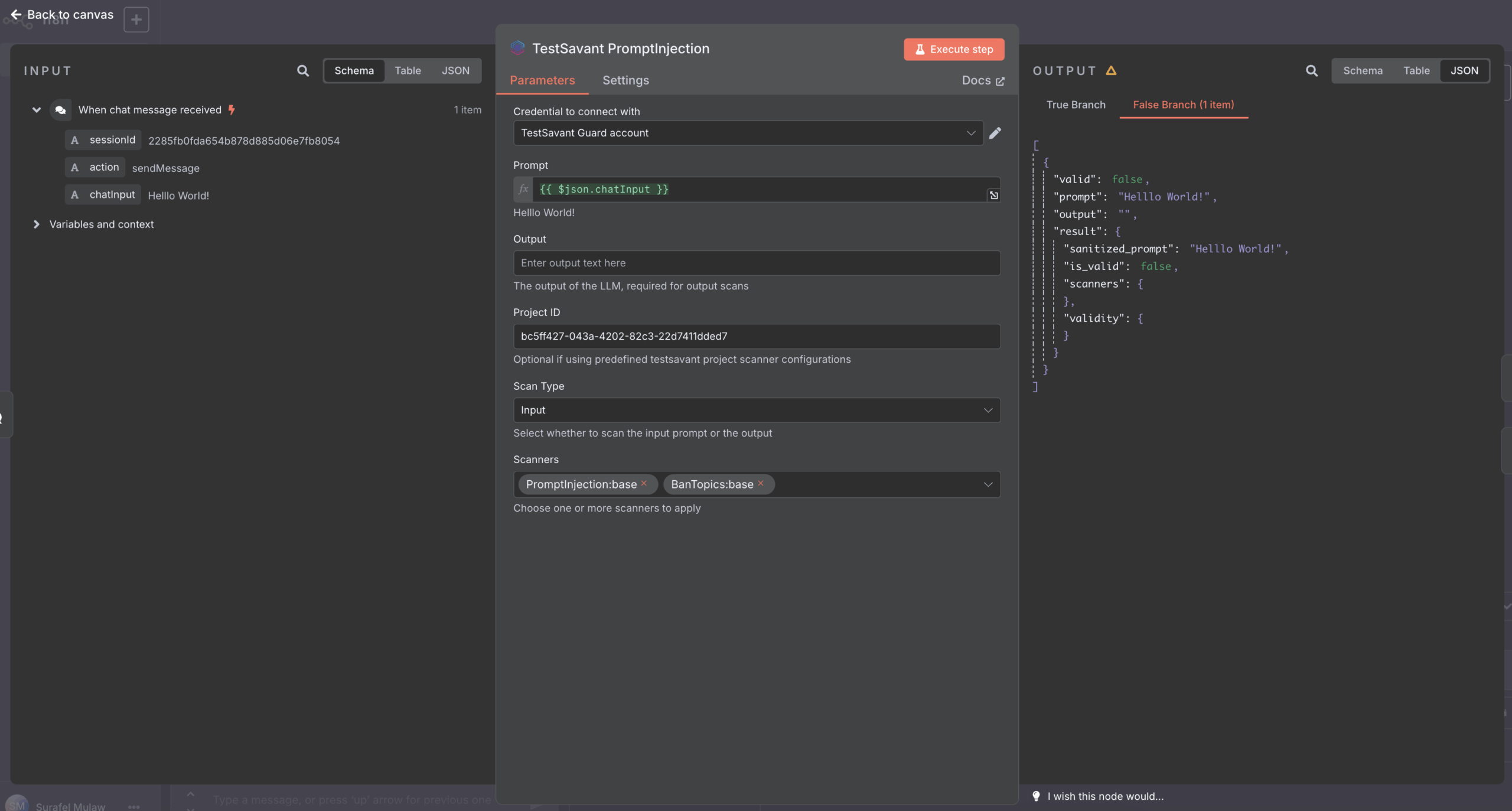 Placeholder showing scanner selection controls